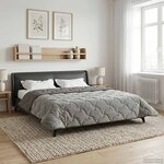 vidaXL Duvet d'hiver 200 x 240 cm Hiver Gris clair Respirant