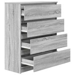 vidaXL Buffet sonoma gris 80x35x99 cm bois d'ingénierie