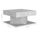 vidaXL Table basse Gris béton 57x57x30 cm Bois d’ingénierie