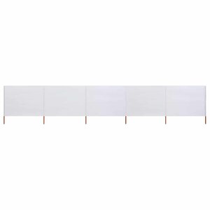 vidaXL Paravent 5 panneaux Tissu 600 x 120 cm Blanc sable