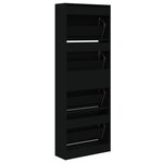 vidaXL Armoire à chaussures noir 60x21x163 5 cm bois d'ingénierie