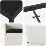 vidaXL Ensemble de salle à manger pour jardin 7 Pièces Blanc Poly rotin