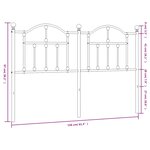 vidaXL Tête de lit métal noir 150 cm