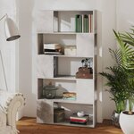 vidaXL Bibliothèque de séparation Gris béton 80x24x155 cm Aggloméré