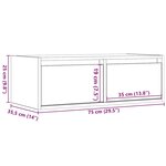 vidaXL Meuble TV avec lumières LED chêne artisanal 75x35 5x25 cm