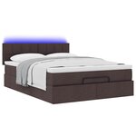 VidaXL Cadre de lit ottoman avec matelas marron foncé 140x200 cm tissu