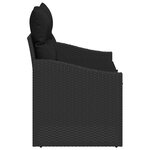 Canapé de jardin 2 places vidaXL avec rangement et coussins en poly Rattan noir