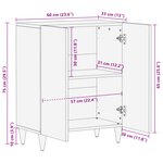 vidaXL Buffet 60x33x75 cm en bois massif de mangue