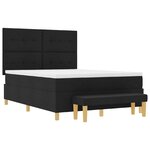 vidaXL Lit à ressorts avec tête de lit Noir 190 x 140 cm tissu
