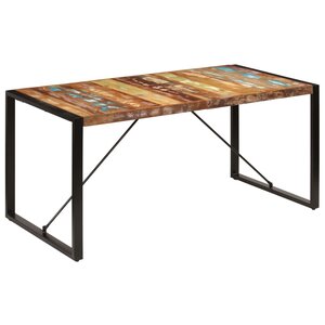 vidaXL Table à manger 160x80x75 cm Bois de récupération massif