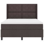 vidaXL Lit à ressorts avec matelas Marron foncé 140 x 190 cm tissu