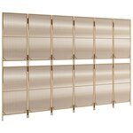 vidaXL Cloison de séparation 6 panneaux beige résine tressée