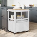 vidaXL Chariot de cuisine FLORO Blanc 72 5 x 45 x 80 cm