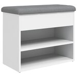 vidaXL Banc à chaussures Blanc 62x32x50 cm Bois d'ingénierie