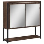 vidaXL Armoire à miroir de salle de bain chêne marron bois ingénierie