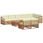 vidaXL Ensemble de canapés d'extérieur 9 pc Naturel et Crème