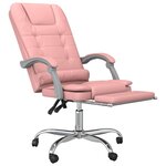 vidaXL Fauteuil de massage inclinable de bureau Rose Similicuir
