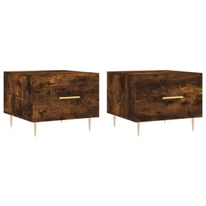 vidaXL Tables basses 2 Pièces chêne fumé 50x50x40 cm bois d'ingénierie