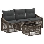 vidaXL Ensemble de canapé de jardin 4 Pièces Gris polyrotin