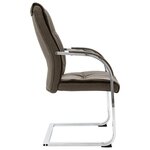 Chaise fauteuil siège de bureau informatique étude cantilever tissu taupe 02_0023997