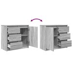 vidaXL Buffet avec tiroir sonoma gris 71x35x65 cm bois d'ingénierie