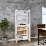 vidaXL Buffet haut Blanc 69 5x34x180 cm Bois d'ingénierie