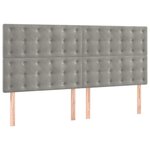 vidaXL Têtes de lit 4 Pièces Gris clair 100x5x78/88 cm Velours