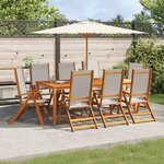 vidaXL Chaises pliables de jardin lot de 8 bois d'acacia et textilène