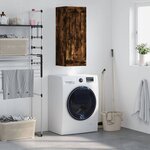 vidaXL Armoire murale chêne fumé 34 5x34x90 cm bois d'ingénierie