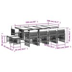 vidaXL Ensemble à manger de jardin coussins 13 Pièces mélange beige rotin