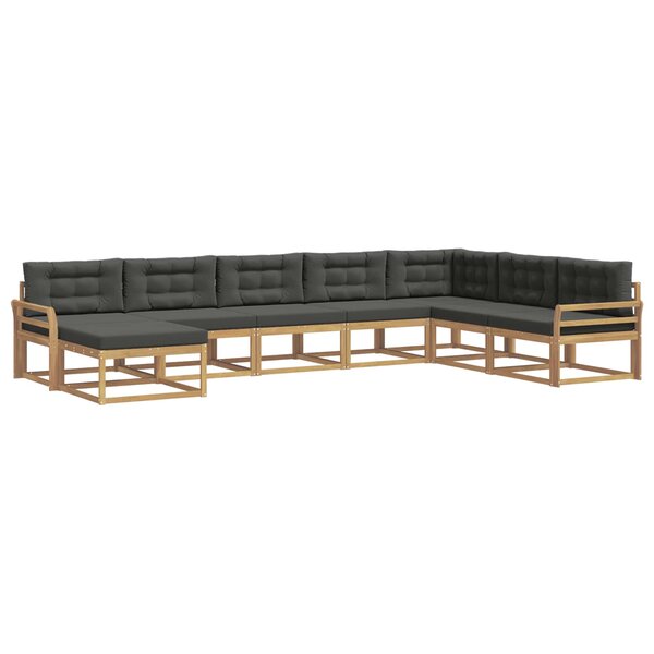 vidaXL Ensemble de canapés d'extérieur 8 pc Blanc et anthracite