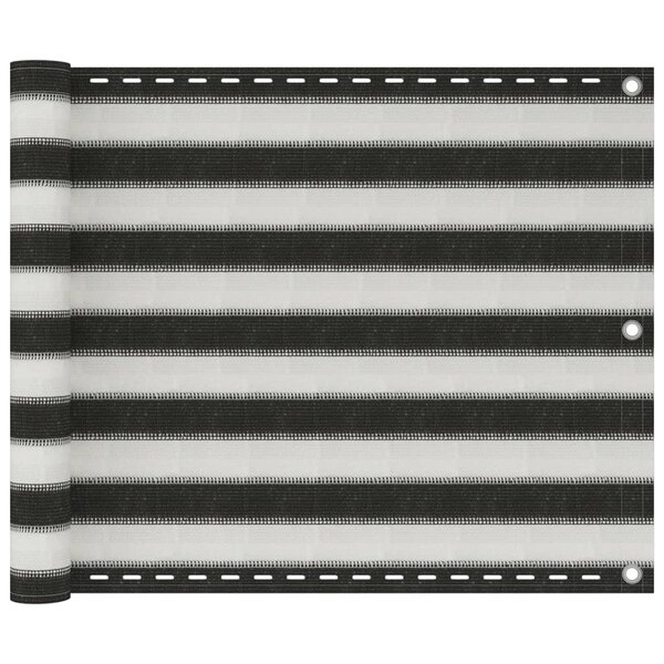 vidaXL Écran de balcon PEHD 75x500 cm Anthracite et blanc