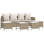 vidaXL Salon de jardin avec coussins 5 Pièces beige résine tressée