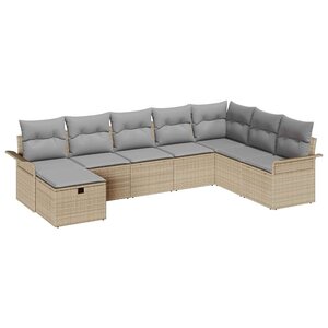 vidaXL Ensemble de canapé de jardin 8 Pièces beige et gris clair