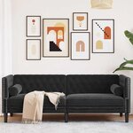 vidaXL Canapé Chesterfield Argyle Noir 194 x 74.5 x 70.5 cm Velours