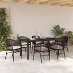 vidaXL Ensemble de salle à manger pour jardin 7 Pièces Marron Poly rotin