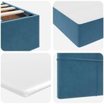 vidaXL Lit avec rangement et LED Bleu foncé 120 x 200 cm Velours