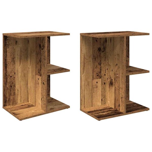vidaXL Tables de chevet 2 Pièces vieux bois 46 5x29x61 cm bois ingénierie