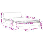 vidaXL Lit avec matelas Dover gris clair 120x200 cm tissu