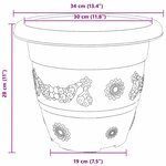 vidaXL Pot à fleurs rond 6 pc Rouge brique Ø 34 x 28 cm Plastique