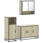 vidaXL Ensemble de meubles de salle de bain 3 Pièces chêne sonoma