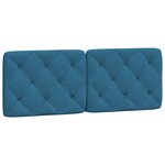 vidaXL Coussin de tête de lit bleu 140 cm velours