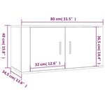 vidaXL Meuble TV mural Gris béton 80x34 5x40 cm