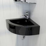 vidaXL Lavabo avec trou de trop-plein 45x32x12 5 cm Noir