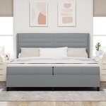 vidaXL Lit box spring avec matelas taupe 80x200 cm en tissu Ensemble de 7