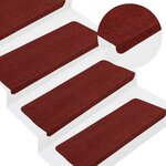 vidaXL Tapis d'escalier auto-adhésifs 30 Pièces rouge 65x24 5x3 5 cm