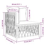 vidaXL Canapé d'angle de jardin avec coussins blanc tissu tissé