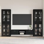 vidaXL Ensemble meuble TV avec tiroir FLORIN Noir Bois d'ingénierie