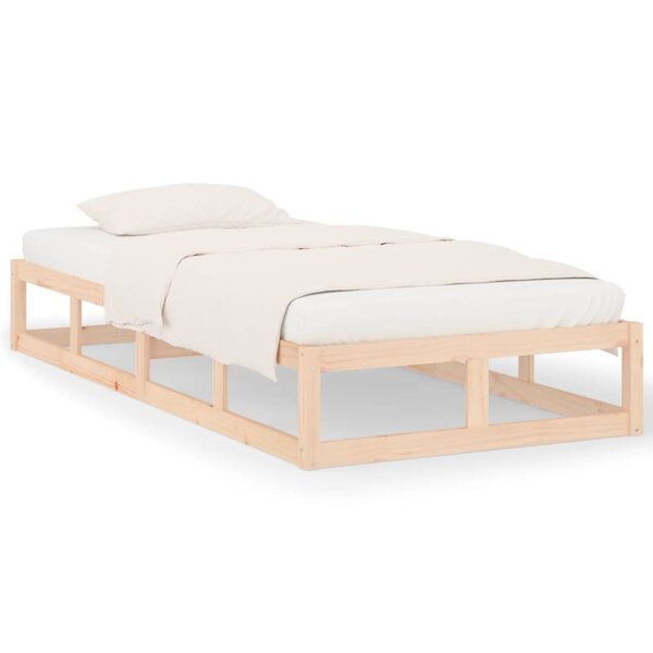 vidaXL Cadre de lit 75x190 cm Petit simple Bois massif