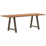 vidaXL Table à manger et bord naturel bois massif chêne rectangulaire
